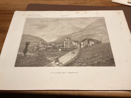 Simplon gravure ancienne 42x 29 cm envoi rouleau en carton