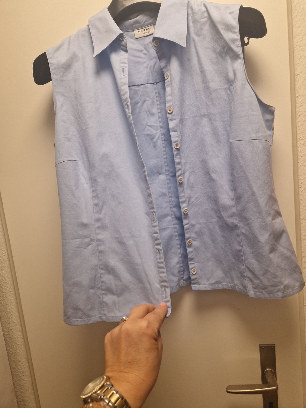 Akris Camicette: Akris Punto Hemdbluse ärmellos hellblau Gr. 38 – Usato da Binningen venduto da Daja75 2