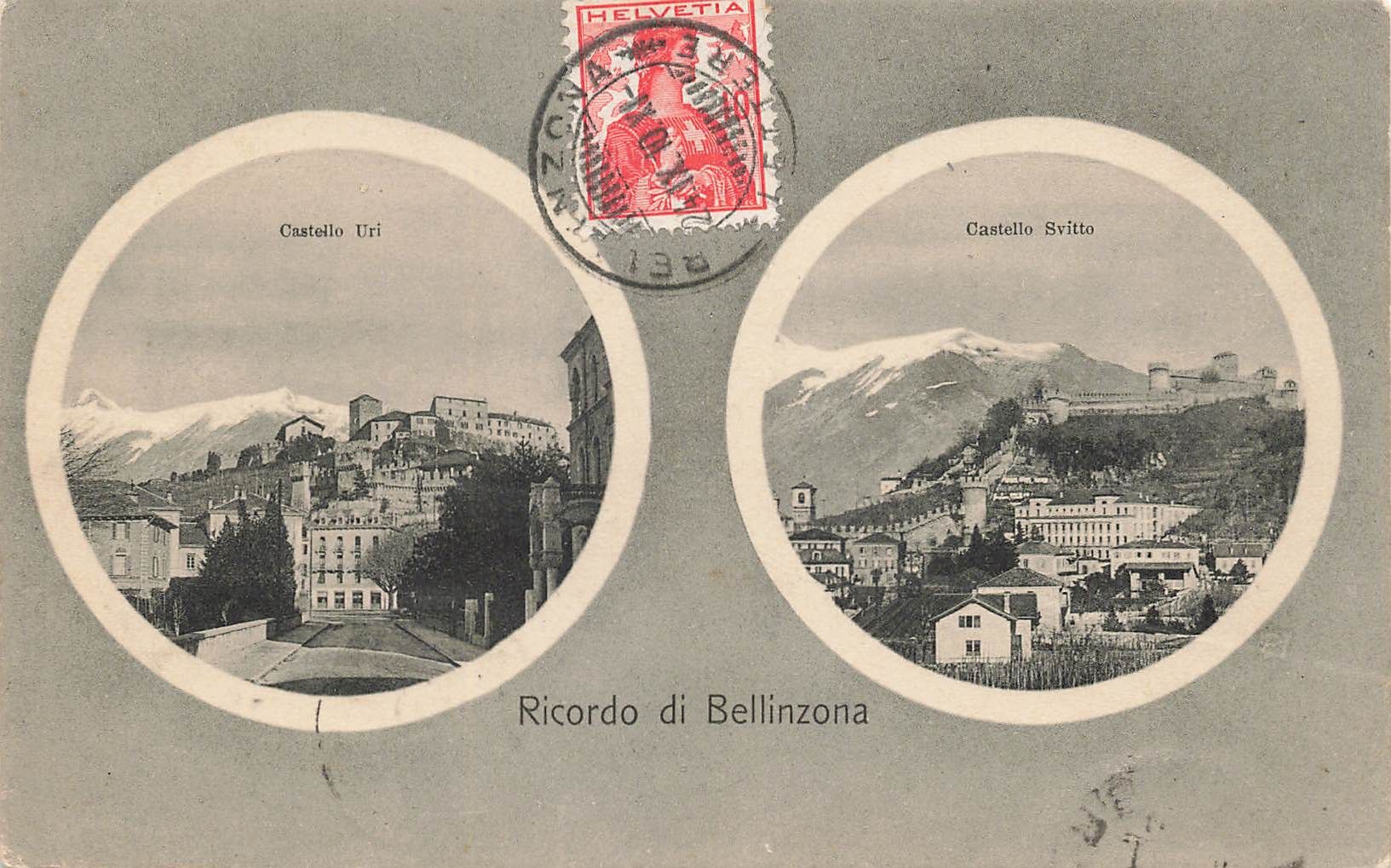 Cartoline postali: Bellinzona castello uri castello svitto – Usato da Biasca venduto da Blenio71
