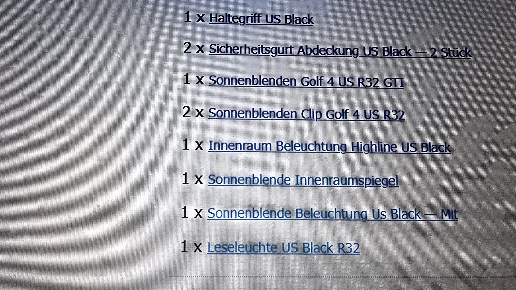 Volkswagen Tutti pezzi di ricambio auto: Black-Interieur Golf 4 / R32 – Usato da Beinwil am See venduto da BUBSI-CARS64 9