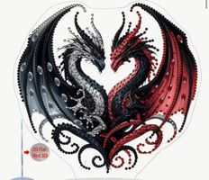 Diamond Painting Tischdekoration Doppeldrachen Motiv
