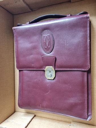 Cartier Aktentasche Bordeaux Leder Top
