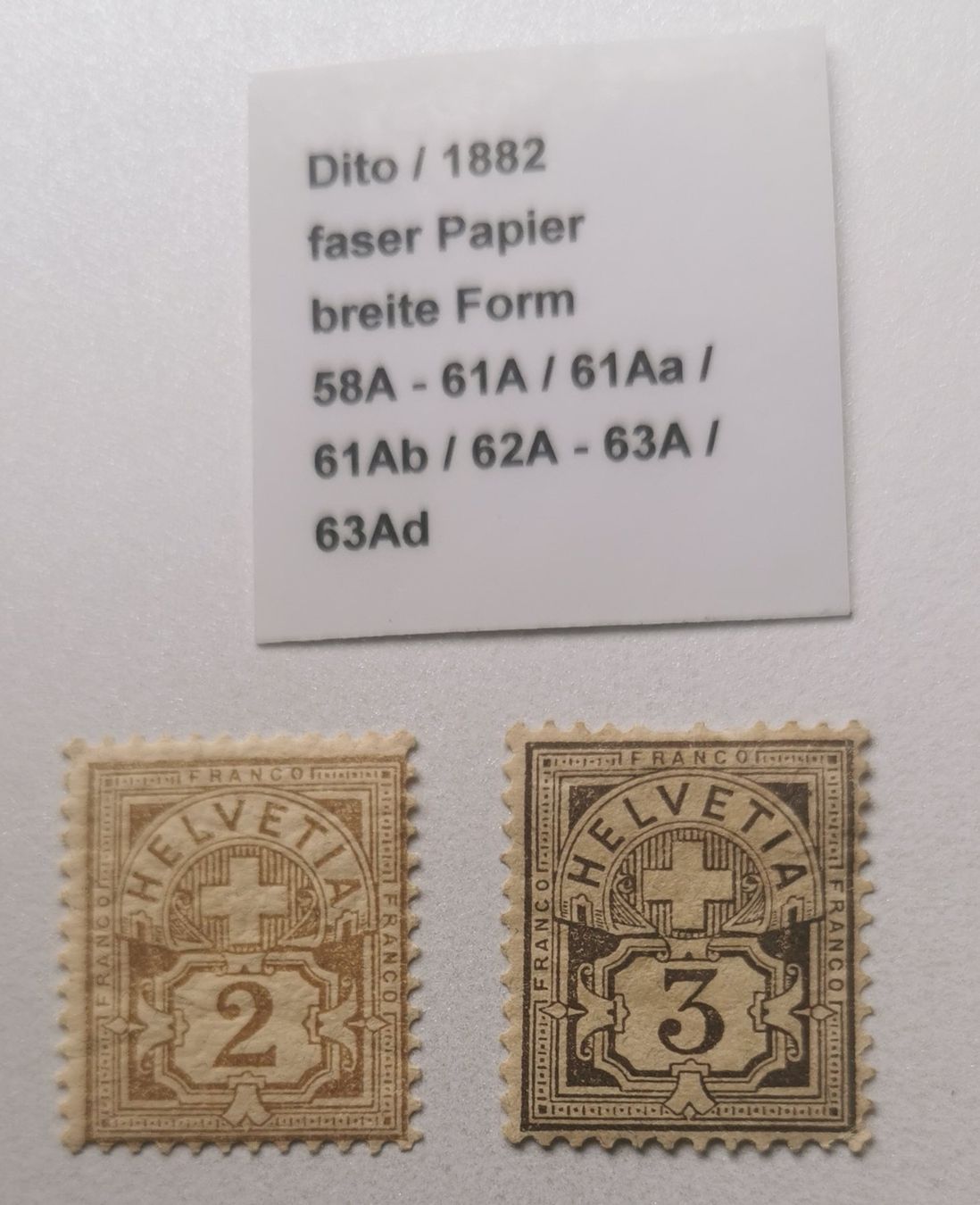 Tutti i francobolli: Wertziffer 1882* – Nuovo (secondo la descrizione) da Aadorf venduto da Chnorli-Furz