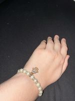 Perlenarmband mit Fatima Hand Anhänger neuwertig