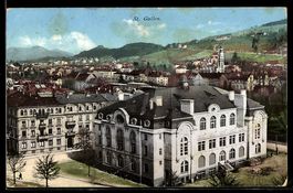 AK St. Gallen, Teilansicht aus der Vogelschau