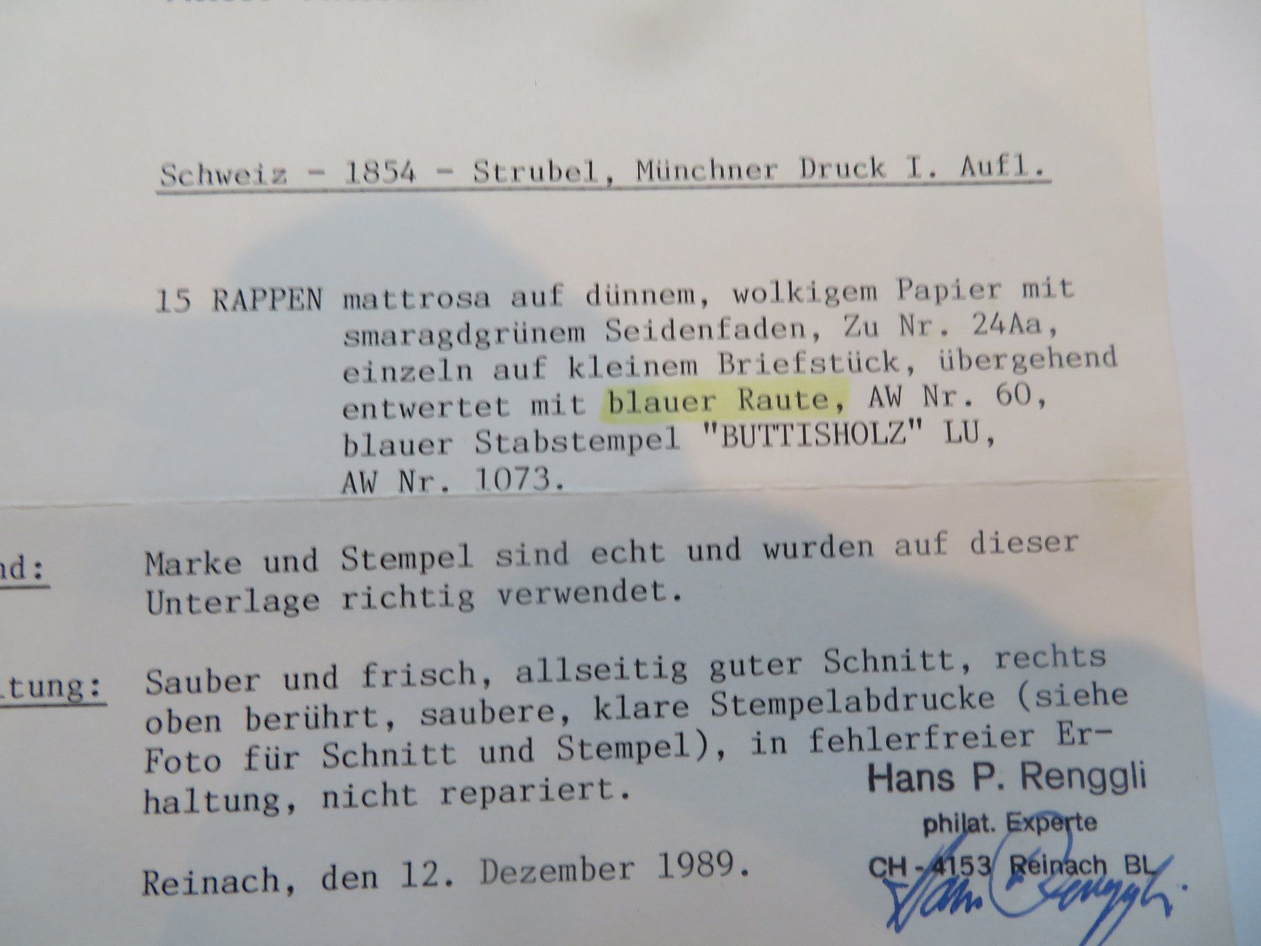 Alle Briefmarken: Strubel 24 Aa auf Briefstück Buttisholz – Gebraucht aus Pfyn von sagenruthe 1