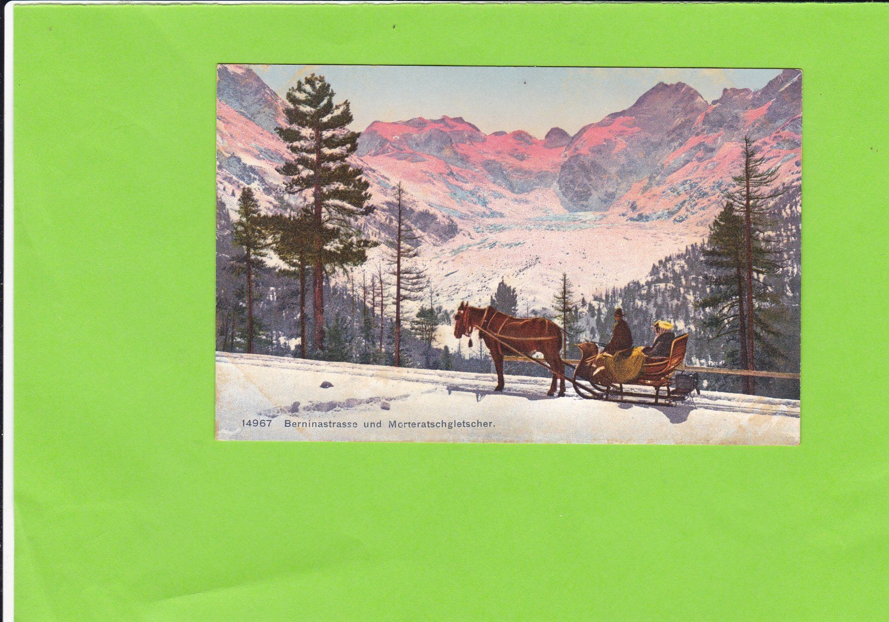 Cartoline postali: Berninastrasse-Morteratsch-Schlittenkutsche – Usato da St. Peterzell venduto da neckertal