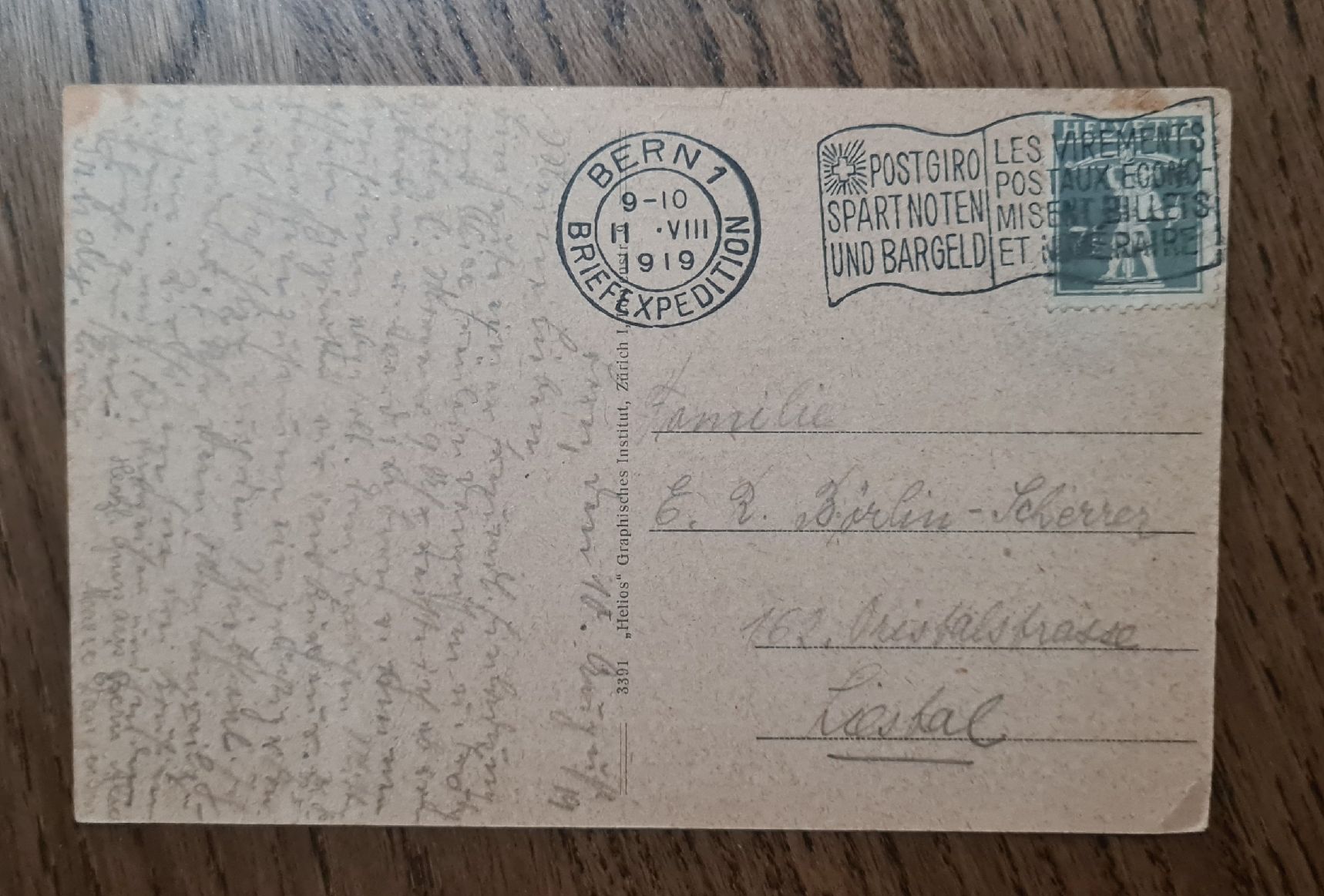 Cartoline postali: Bern, Blick vom Kursaal 1919 – Usato da Ebikon venduto da Donar50 1