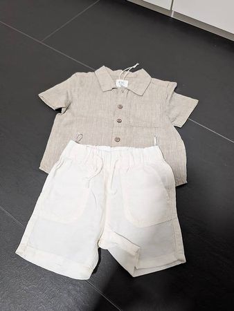 C&A Kinderleinenset, Hemd und Hose, Grösse 74, neu