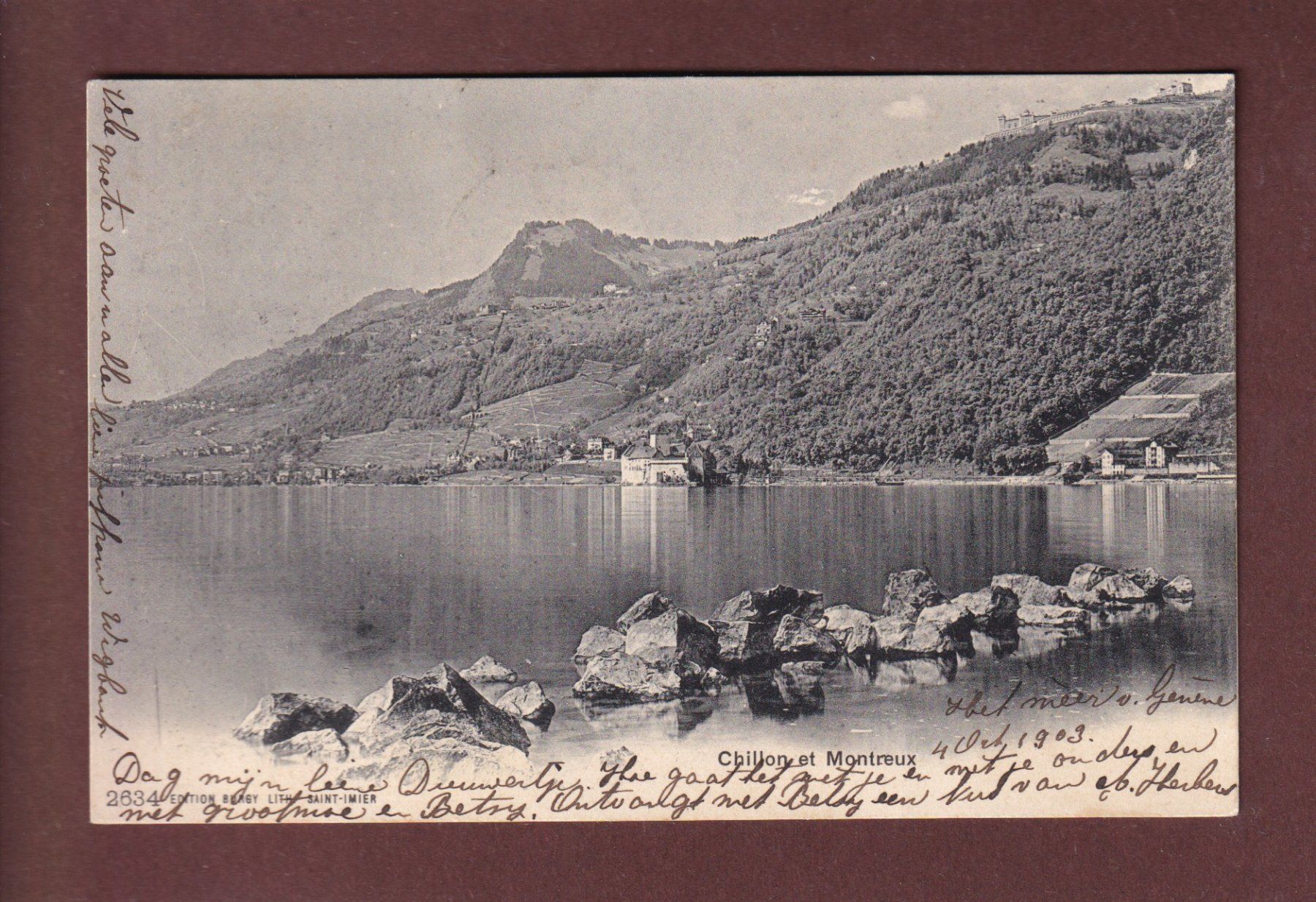 Ansichtskarten: CHILLON et Montreux - 1903 – Gebraucht aus Pully von nicecards-shop