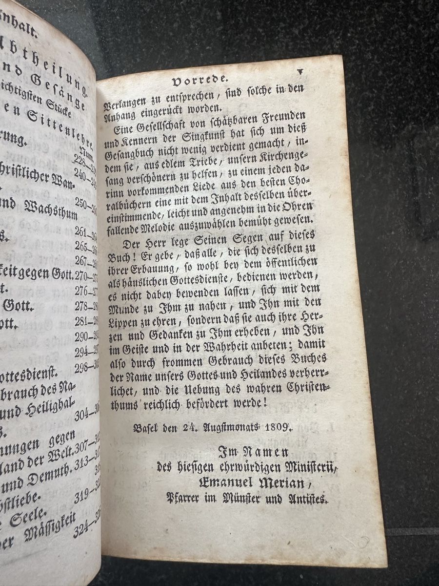 Libri: Basel, 1812, Sammlung geistlicher Lieder und Gesänge, Merian – Usato da Winterthur venduto da Blackbear1010 3