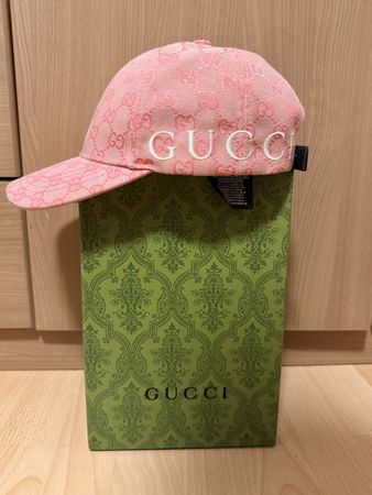 Gucci Baseball Cap pink mit Logo in neuwertigem Zustand