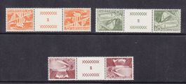 1950 Satz Kehrdrucke mit Nr.2  mit  Zwischensteg  POSTFRISCH
