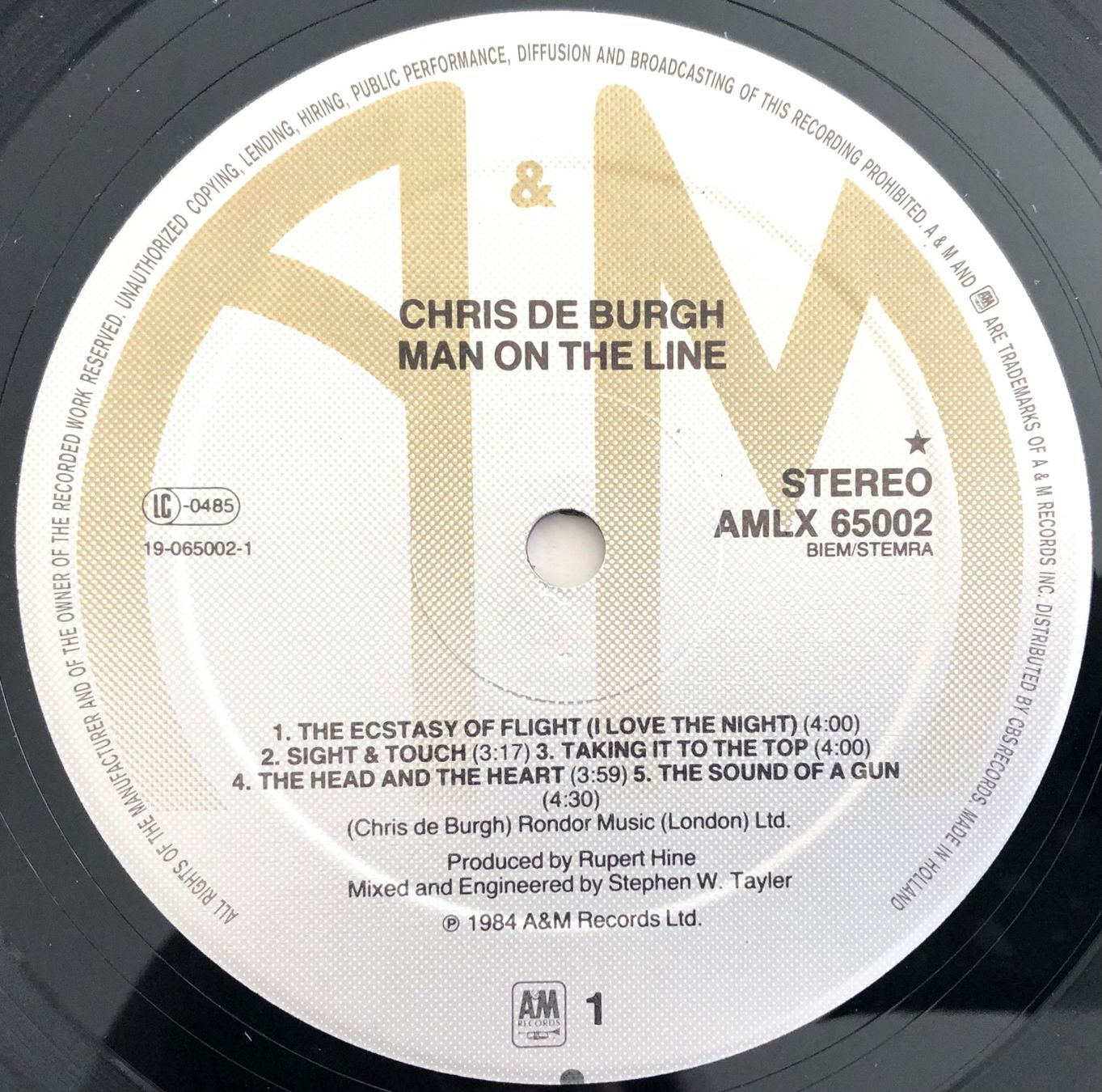 Dischi in vinile: CHRIS DE BURGH - MAN ON THE LINE – Usato da Poliez-Pittet venduto da Newtown-Records 3