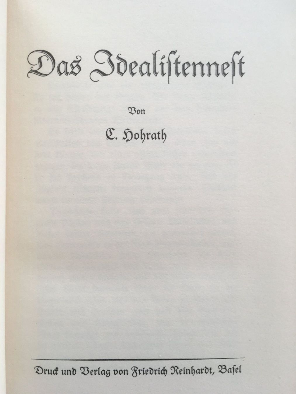 Bücher: Das Idealistennest; Clara Hohrath – Gebraucht aus Grenchen von Kogi7 4