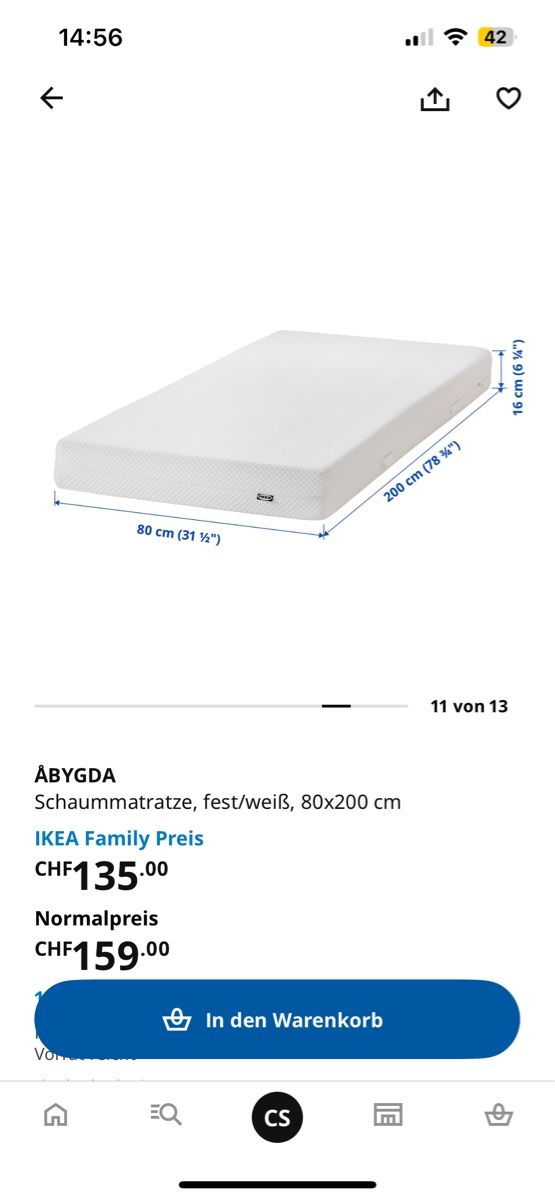Ikea Matelas: 2 x Abygda Schaummatratze – D'occasion à Zürich par cla_22r9 1
