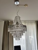 Deckenleuchte Kristalloptik Silberfarben Hängend 70cm