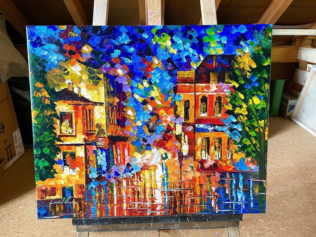 Dipinti: Ölgemälde Dark City - Leonid Afremov – Usato da Rikon im Tösstal venduto da mino03