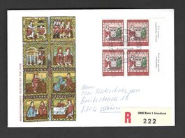 FDC Einschreiben Pro Patria Viererblock 1967