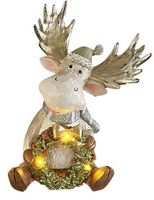 Weihnachtsdeko Deko Elch LED Weihnachtskranz 23cm