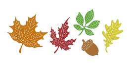 Neues Stanzschablonenset Herbst, Laub, Blätter, Eichel
