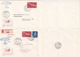 2 Briefe Pro Aero Aktion Lausanne --> Locarno 22.05.1946 FDC