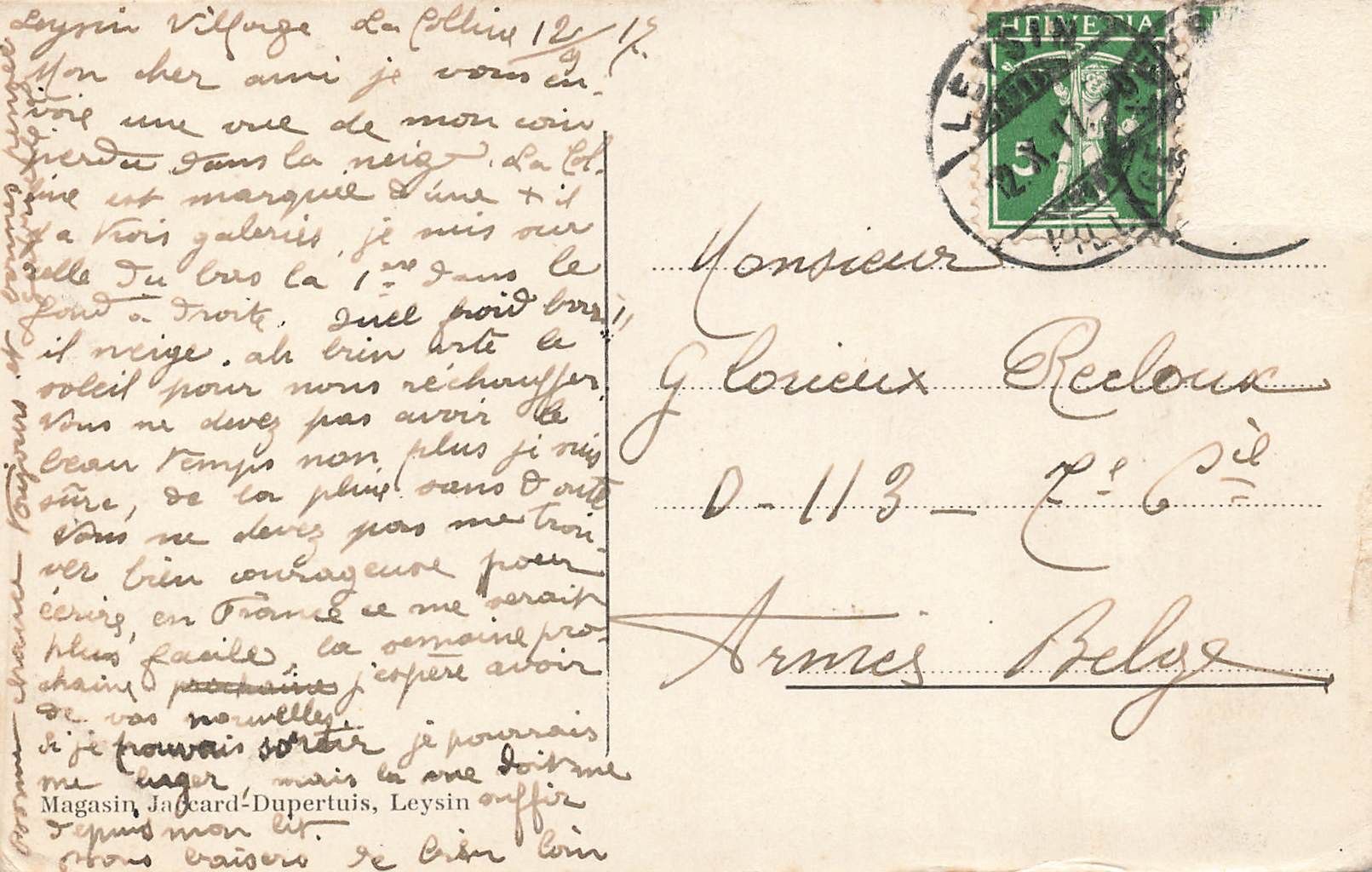 Cartoline postali: Leysin (VD) Dorfblick – Usato da Biasca venduto da Blenio71 1