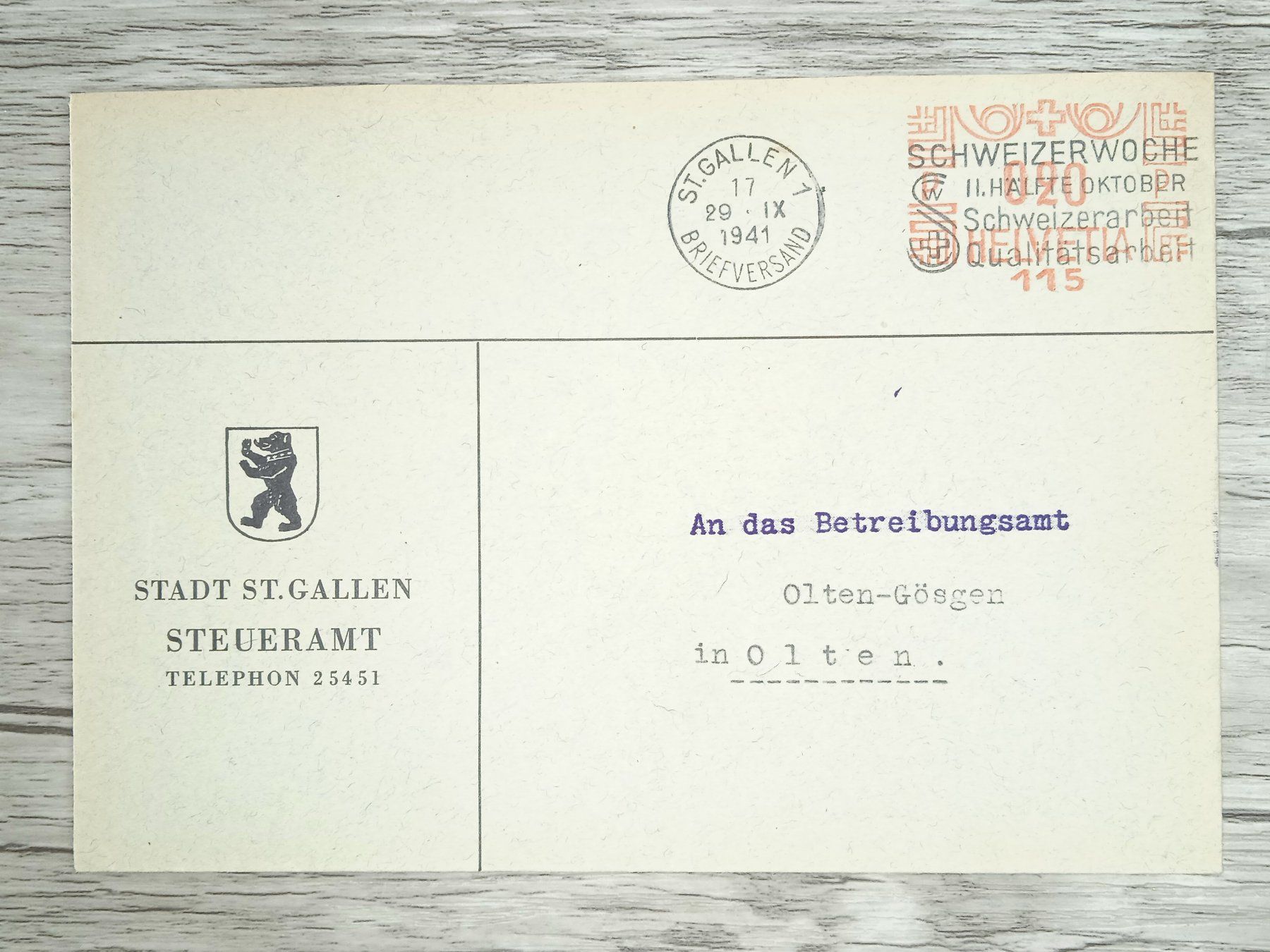 Tutti i francobolli: TR102 Enveloppe + Timbre Suisse 1941 – Usato da Cousset venduto da Patrick_Collections