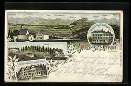 Litho St. Anton, Gasthaus, Pension Alpen