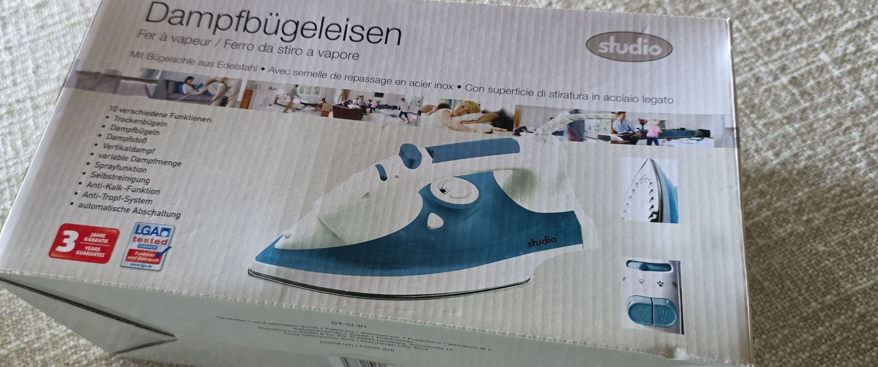 Ferri da stiro: Studio Dampfbügeleisen, blue, in original packaging – Nuovo e nell'imballaggio originale da Hinwil venduto da Ehretstock8