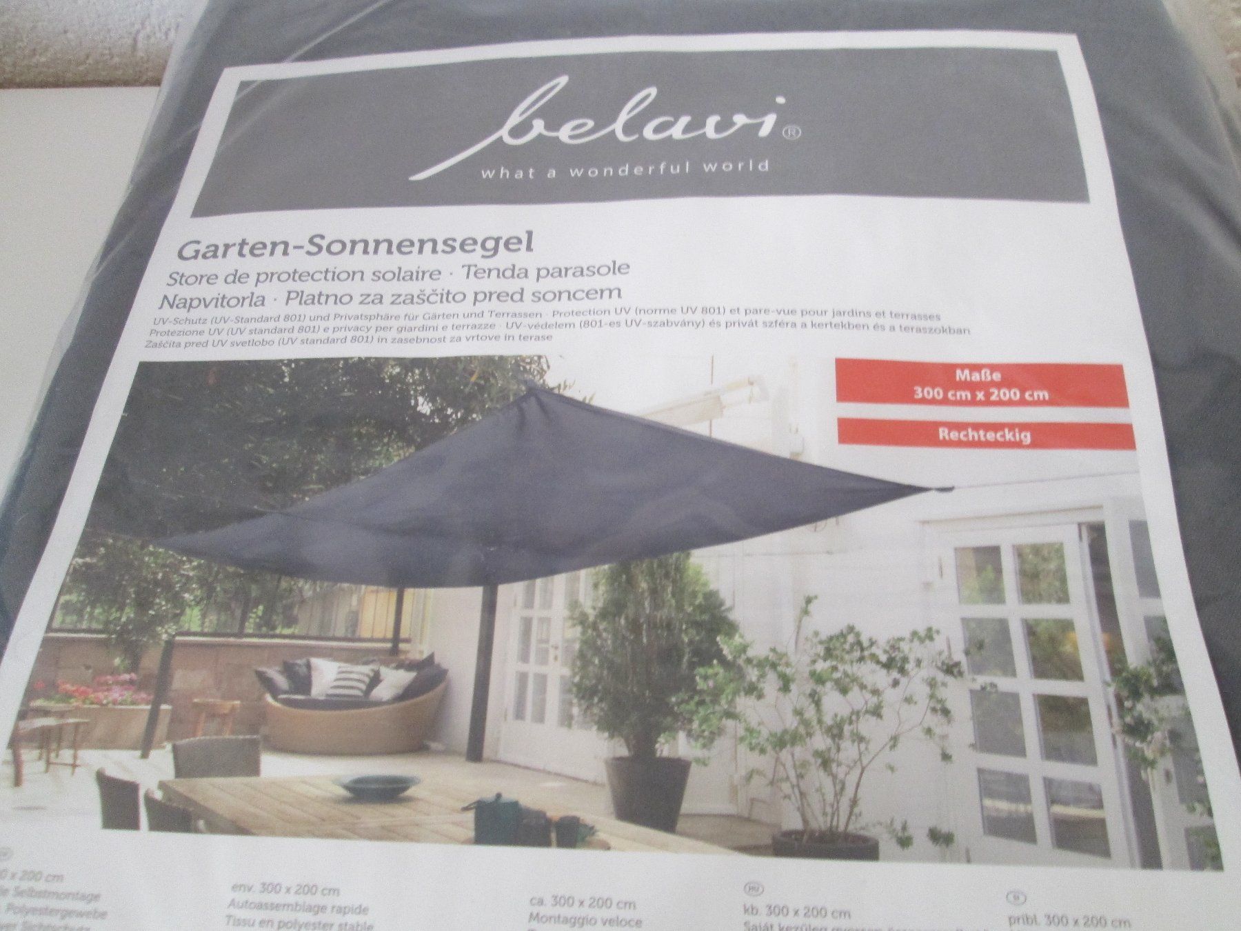 Ombrelloni: Sonnensegel 3m.x2m Rechteckig .NEU. Farbe: anthrazit – Nuovo e nell'imballaggio originale da Movelier venduto da KRASI61