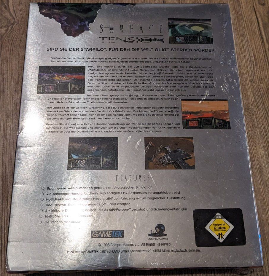 Giochi: Surface Tension 1996 MS-Dos Big Box verschweisst – Nuovo e nell'imballaggio originale da Bad Ragaz venduto da MR_BR 1
