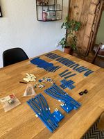 LEGO 12V Vintage Eisenbahn blau mit Motor & Weichen