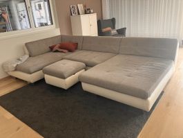Ecksofa grau mit Gebrauchsspuren Defekt