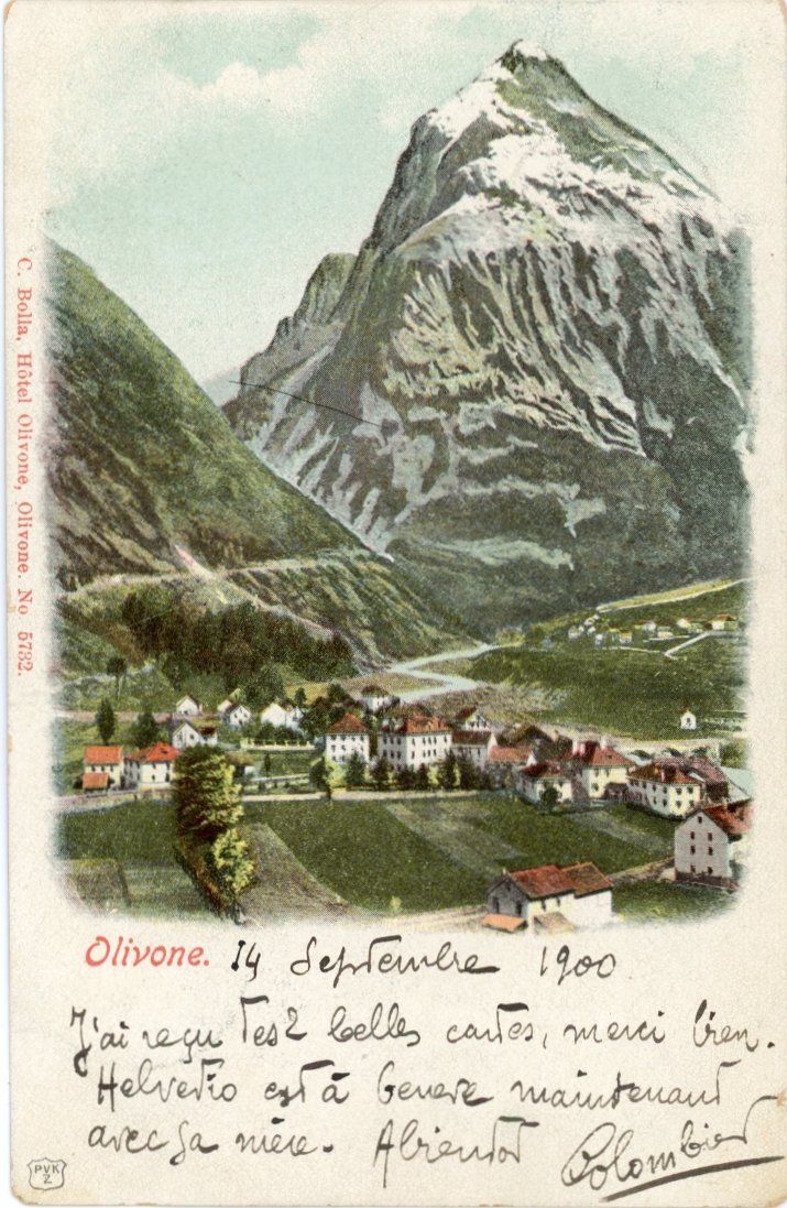 Cartoline postali: Olivone  TI       um 1900 – Usato da Brig venduto da Valcards54