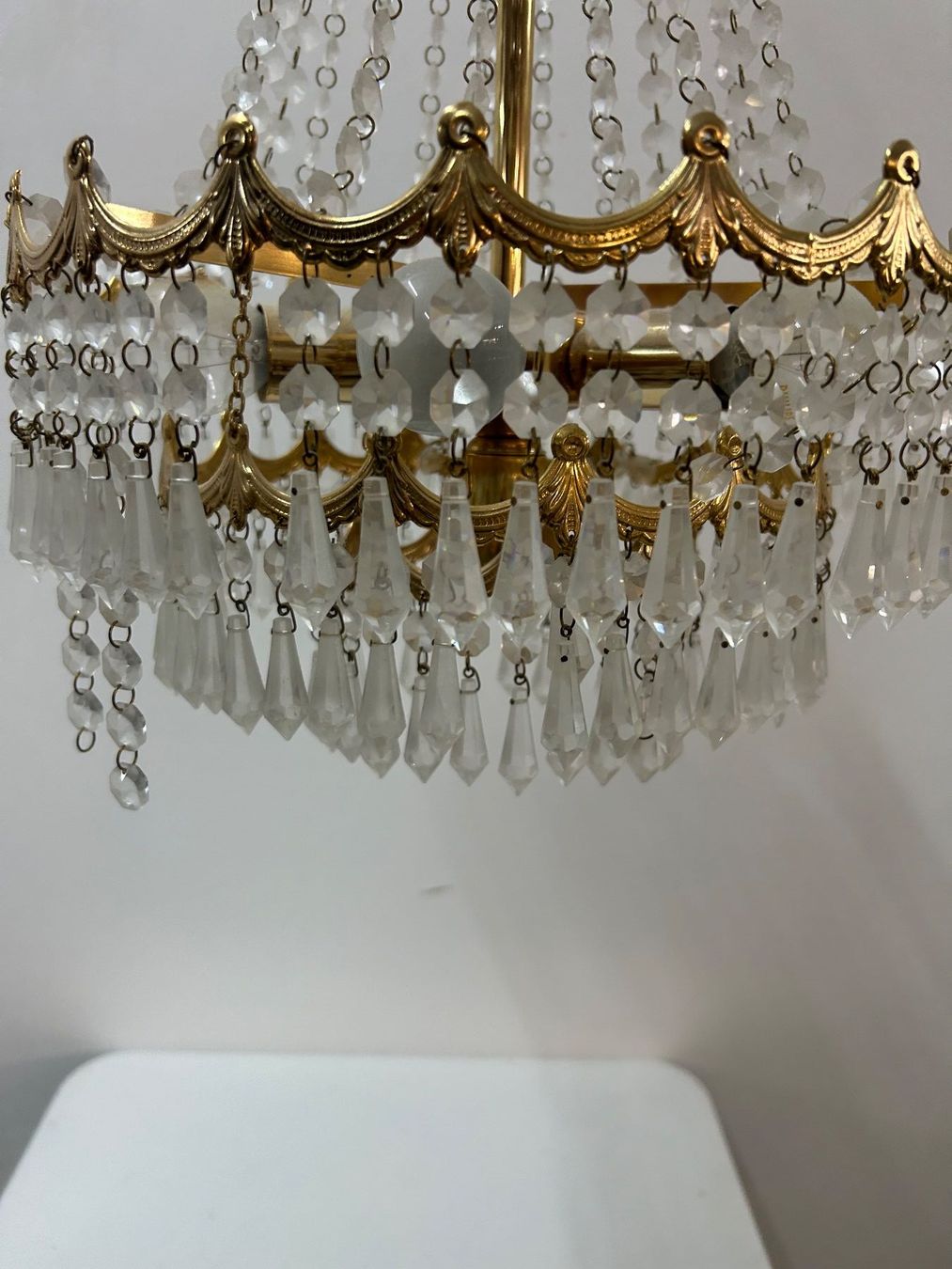 Lampadari & plafoniere: Kronleuchter 7-flammig Messing und Kristallglas – Usato da Zürich venduto da Levelart 2