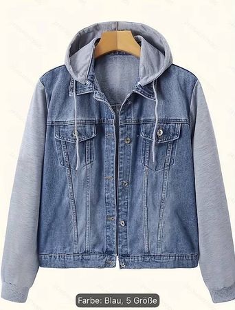 Lässige Jacke mit Kapuze, Frühlings Sweatshirt Grösse M