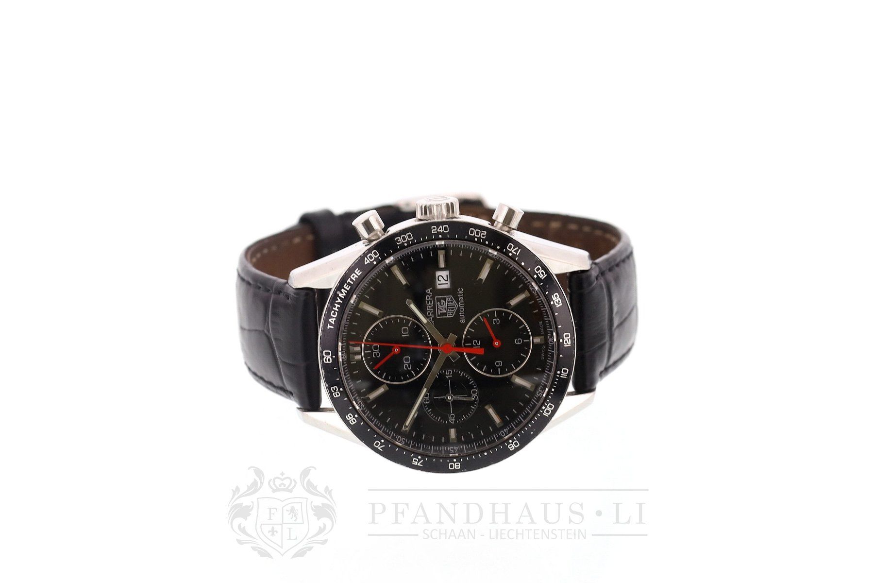 Tag Heuer Orologi: TAG Heuer Carrera Automatic Chronograph Calibre 17 – Difettoso da Schaan venduto da Pfandhaus-LI 1
