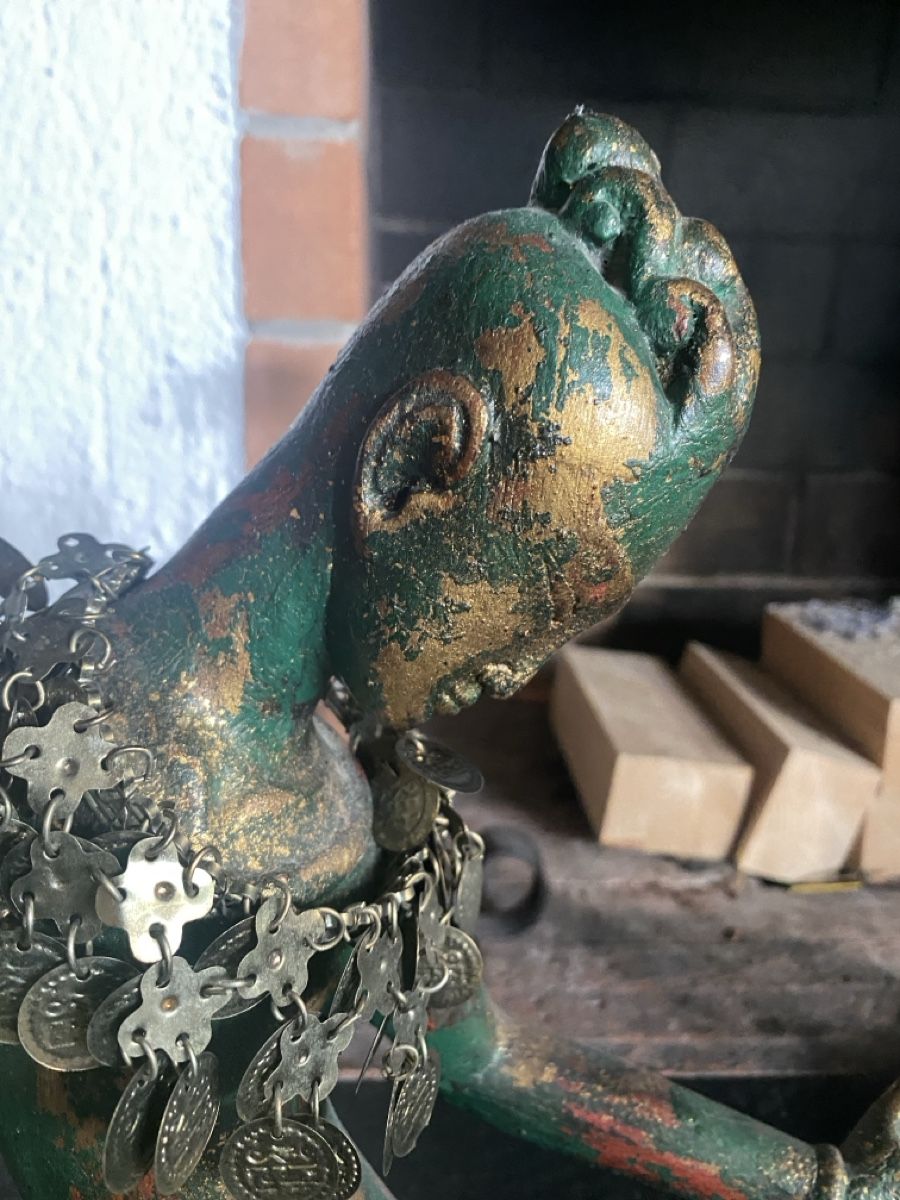 Statuette: Antike Holzfigur, grüne Patina – Usato da Niederglatt ZH venduto da neunzehn82 2