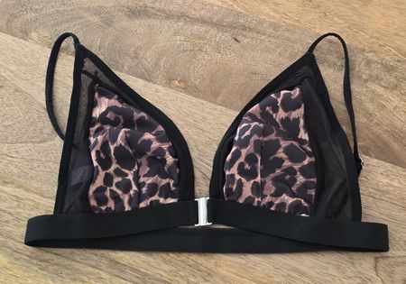 Damen BH Schwarz Leo-Print Gr L  neu