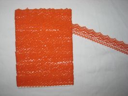 Baumwoll Häkelspitze orange 2cm breit Reststücke!