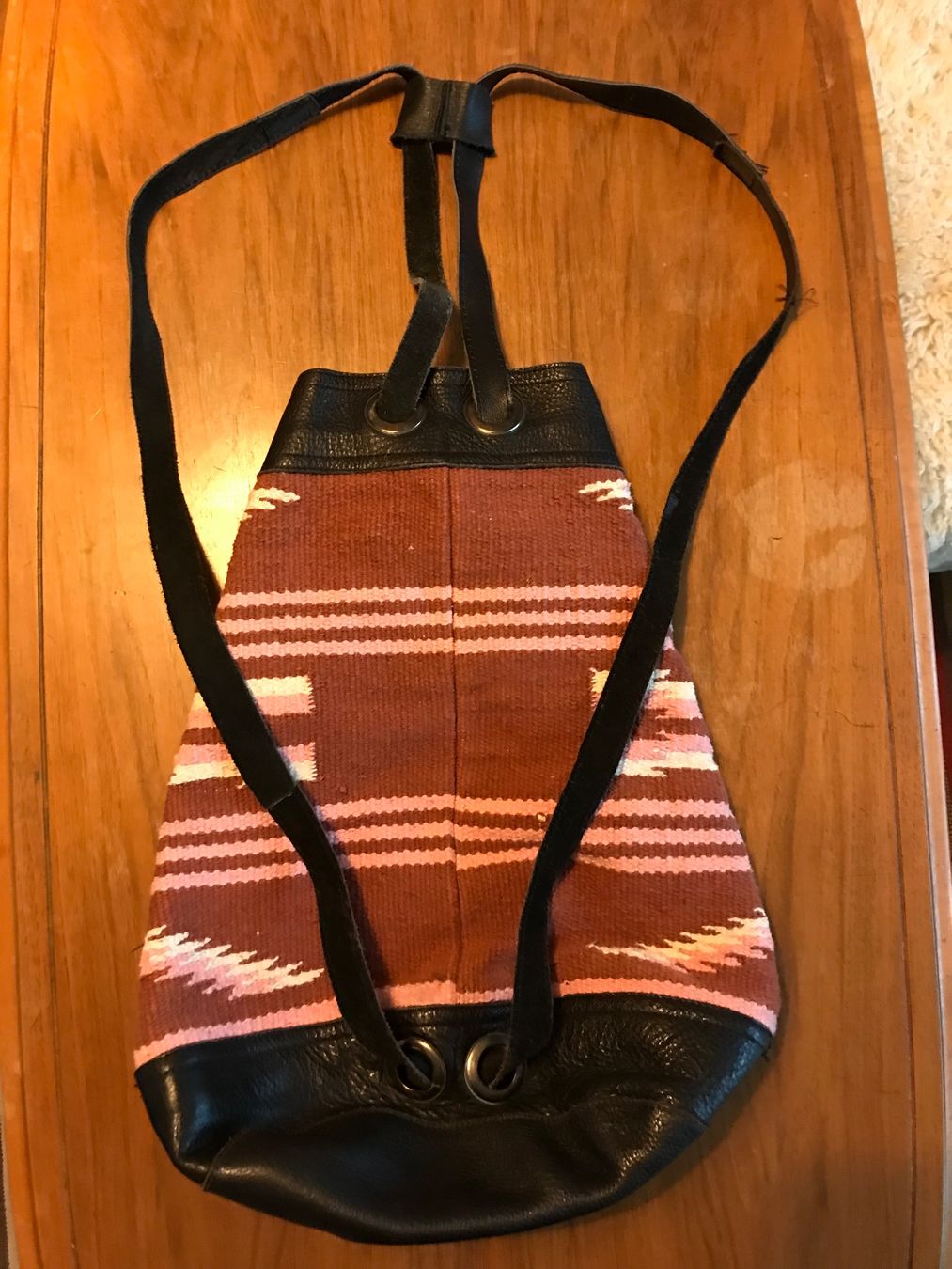 Rucksäcke: Leder/Stoff-Rucksack im Boho-Syle – Gebraucht aus Zürich von Salima03 2
