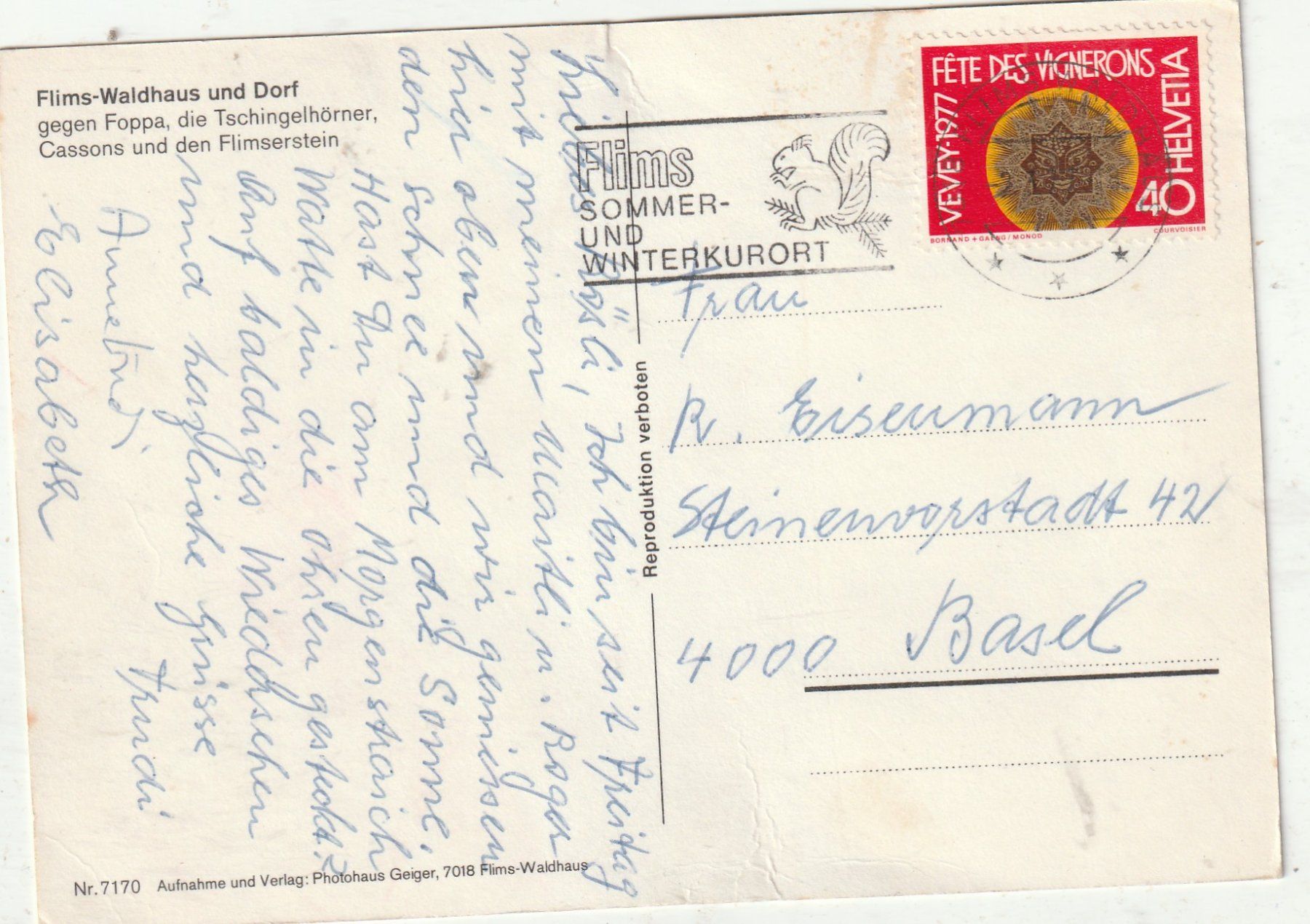 Cartes postales: Flims - Waldhaus – D'occasion à Lumbrein par made02 1