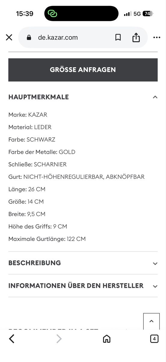 Borse da donna: Kazar GIADA Schwarze gesteppte Handtasche – Usato da Wettingen venduto da iidy 3