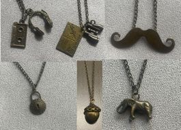✨ 7 Halsketten Kette - Schmuck Lot Sammelsurium - Metall ✨