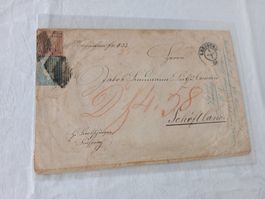 Brief mit 2 Strubel Briefmarken 1856 Schoeftland Lenzburg St