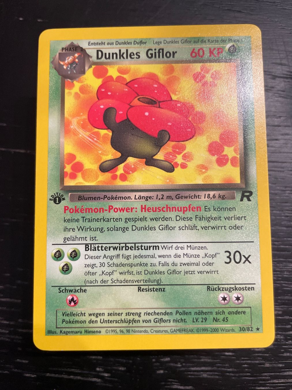 Pokémon Sammelbilder & Trading cards: Pokemon Dunkles Giflor 30/82 team rocket 1. edition – Gebraucht aus Hugelshofen von Suimosa