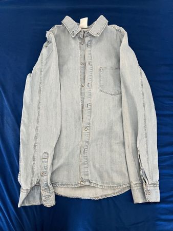 Herren Jeanshemd / Denim Shirt – Hellblau – Langarm – Gr. M/