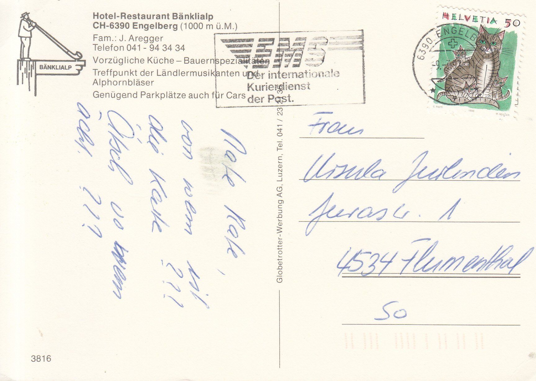 Cartoline postali: Engelberg Bämklialp 1992 – Usato da Bürglen TG venduto da StampGraf 1