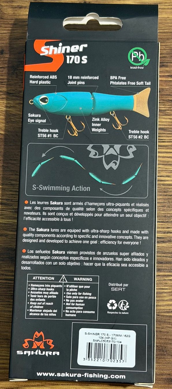 Esche: Sakura S-Shiner 170 - Swimbait – Nuovo e nell'imballaggio originale da Widnau venduto da Fishingtackle_Oggy 1